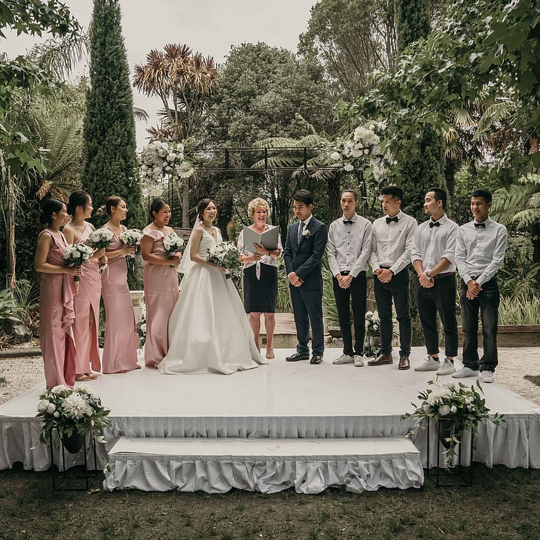 Bridal Party on Ceremonial Stage
