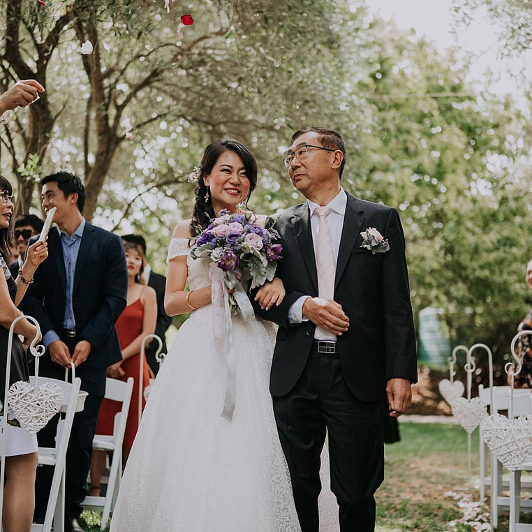 Father walking Bride down the aisle