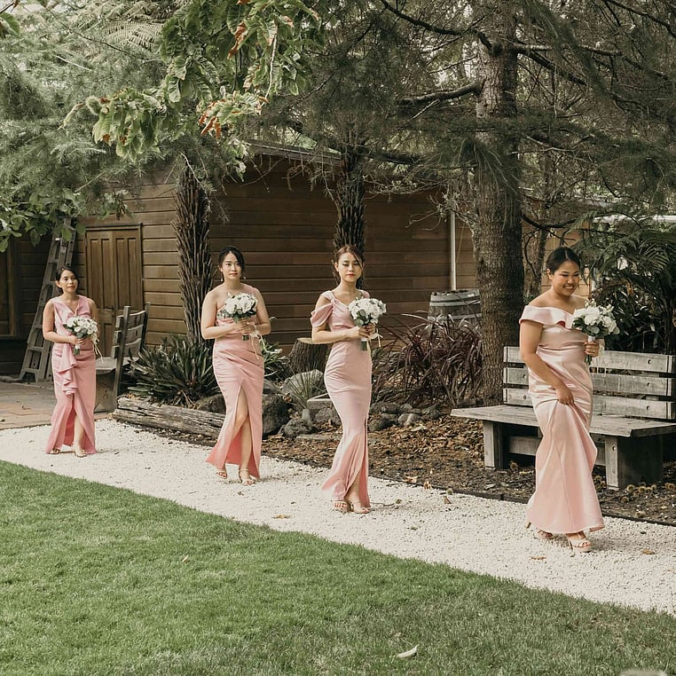 Bridesmaids Walking