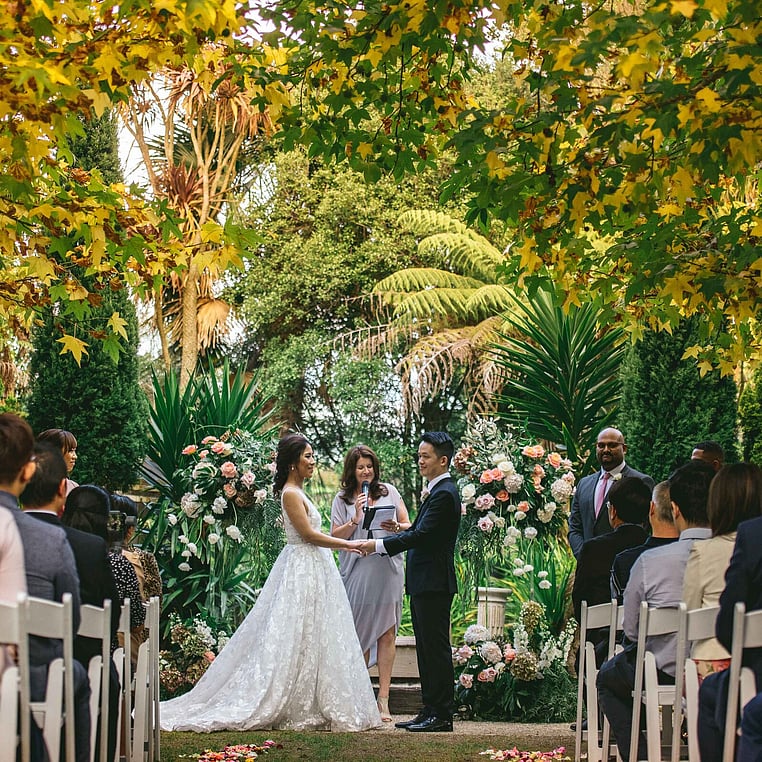 Wedding Ceremony by the Barrel Waterfall