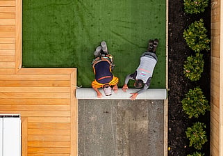 Artificial Grass Installation in a Nelson back garden