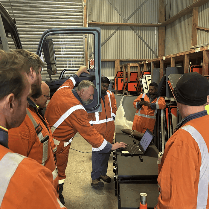 Technicians training in workshop
