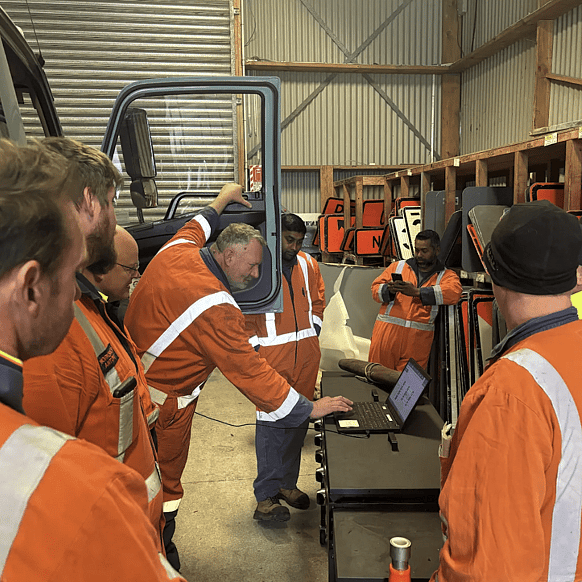 Technicians attending a workshop course