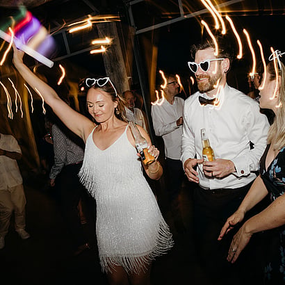 Wedding Dance floor at Batch Winery, Waiheke Island