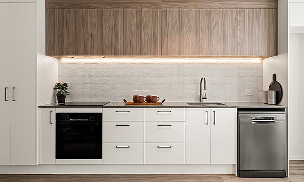 Image of a kitchen at Highgate Ridge  townhouse in Maori Hill by MJW Homes. Dunedin, Otago NZ