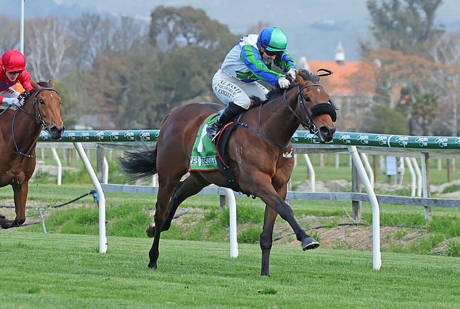 Justin Case winning the Listed Timberspan Sir Colin Meads Trophy (1200m). - Photo: Peter Rubery (Race Images)