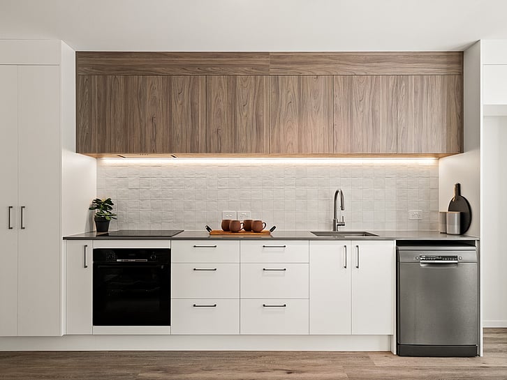 Kitchen image of Highgate Ridge townhouse in Maori Hill by MJW Homes. Dunedin, Otago NZ