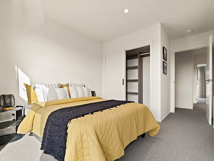 Bedroom image of Highgate Ridge townhouse in Maori Hill by MJW Homes. Dunedin, Otago NZ