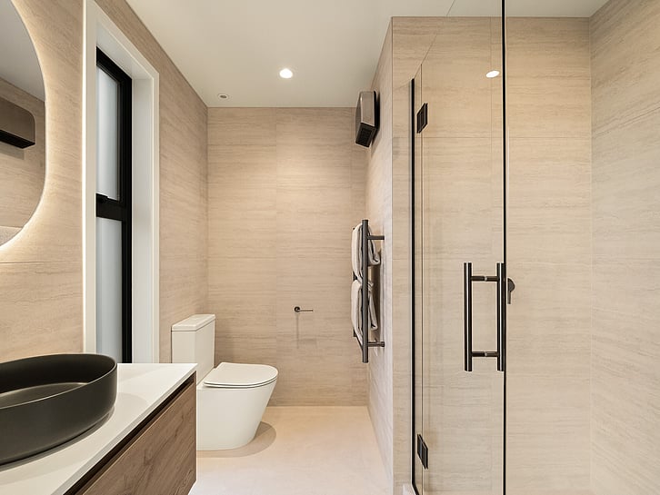 Bathroom image of Highgate Ridge townhouse in Maori Hill by MJW Homes. Dunedin, Otago NZ