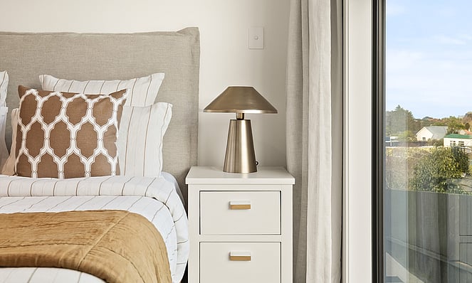 Bedroom image of Highgate Ridge townhouse in Maori Hill by MJW Homes. Dunedin, Otago NZ