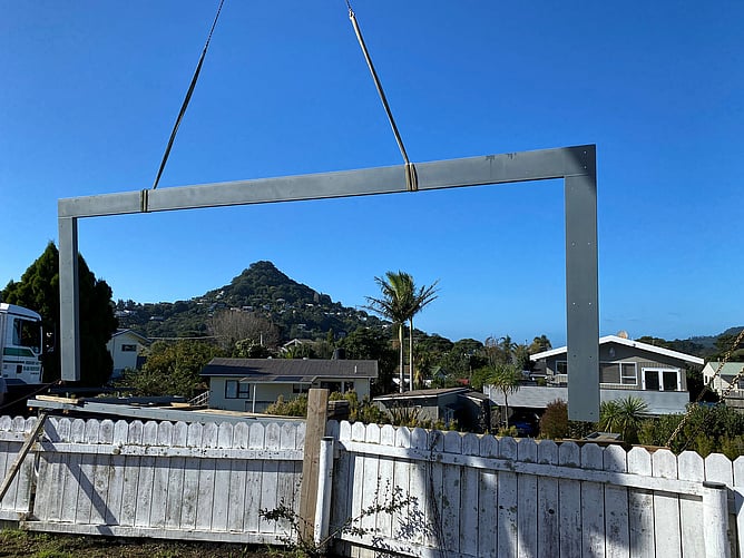 Installation of structural steel by Alted Engineering in Tairua