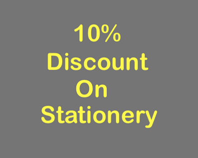 10% Discount on Stationery