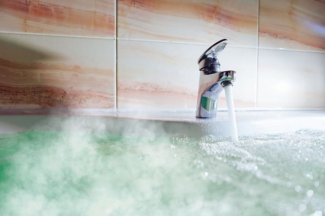 hot water running from shower