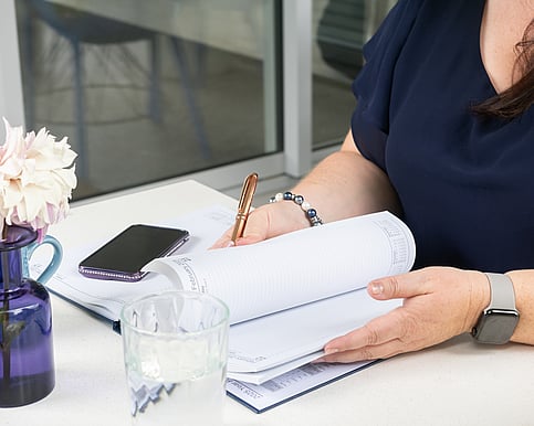 Image of a diary being used for content planning with the question "Why Pinterest?"