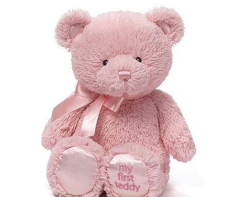 My First Teddy plush toy newborn gift Flowers by Joanne