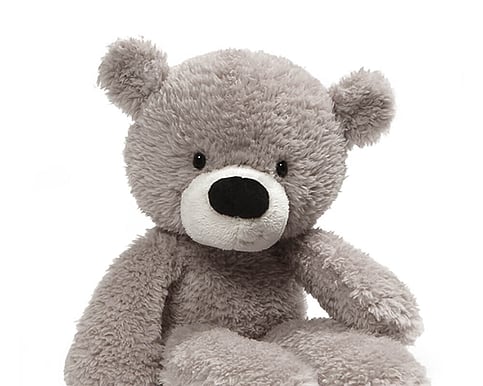 Grey GUND Fuzzy teddy bear with floppy arms and legs