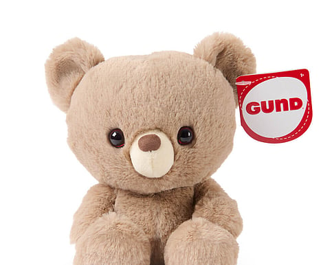 GUND Littles Kai Bear in taupe with a cream muzzle