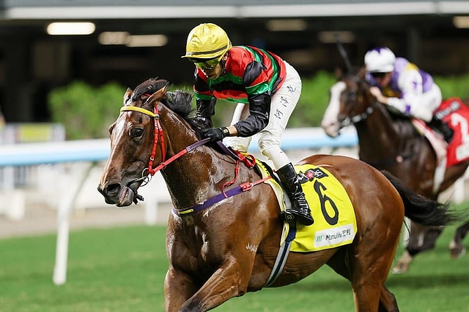 Fortunate Son winning at Happy Valley - Photo: HKJC