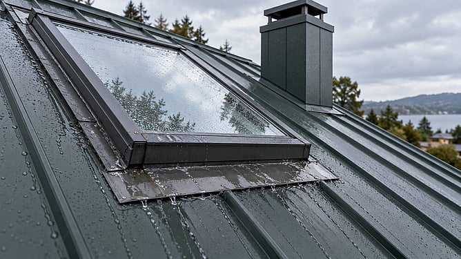 leaknig flashing around a skylight and chimney ai