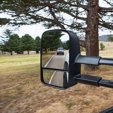 Clearview towing mirror in extended position