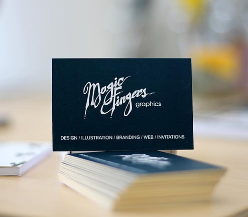 Business card brainding and design by Magic Fingers Graphics. Expand on your website with printed materials for advertising.