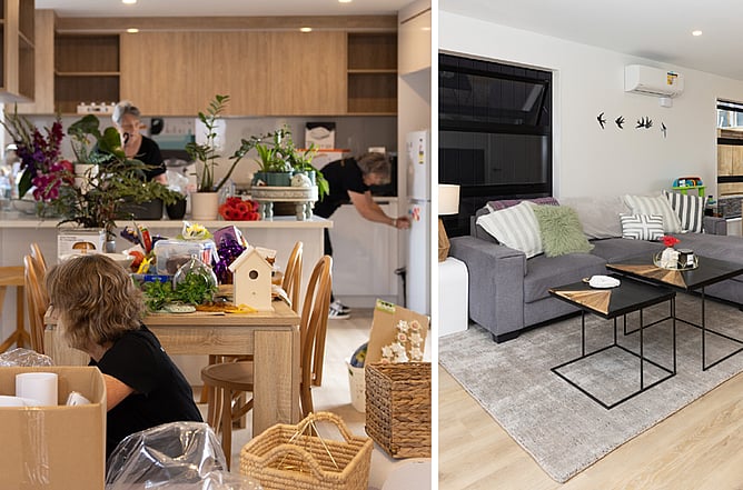 The Woven Earth team make the house home for the new family