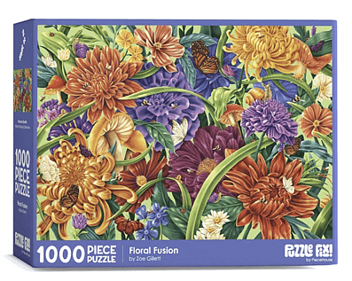 Puzzle Fix 1000 Piece Jigsaw Puzzle: Floral Fusion