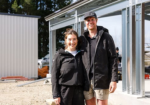 Ian Seymour and Zoe McBride on site
