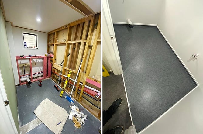 Renovation of the accessible bathroom facilities at the Recreate NZ Ellerslie head office underway