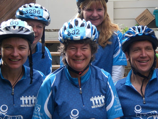 The 2009 cycle team from left - Karen P, Diane B, Kate S, Diana A, Kevin A