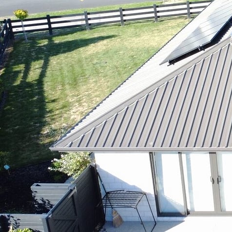 From the air: a three-part solar array on a new Cambridge home