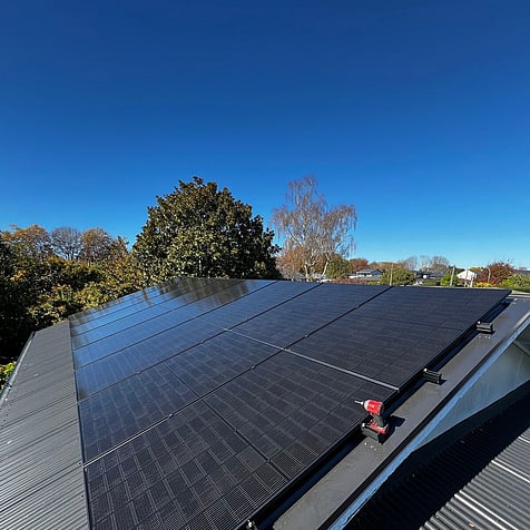 Black panel array on a Cambridge home