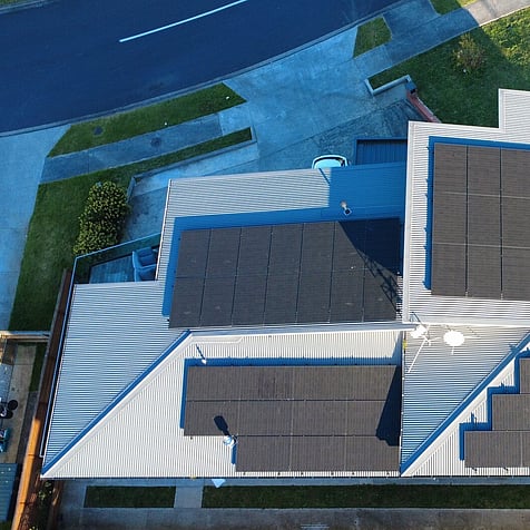 Top-down view of a four-array install on a Pōkeno home
