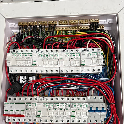 Neatly wired and labelled switchboard in Rotorua