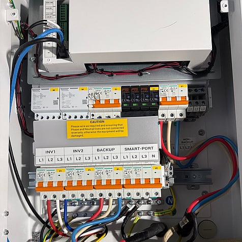 Battery backup gateway being wired up in Cambridge