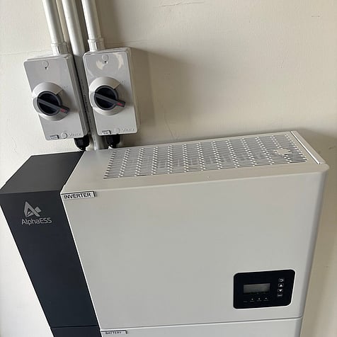 Close-up of a newly installed home battery in Taupō