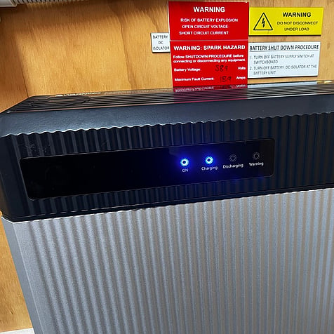 Home battery installed in a garage in Thames