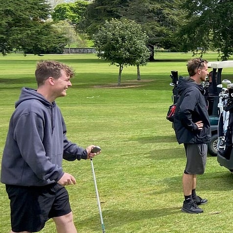 The team enjoying a well-earned day off at our 2026 golf day