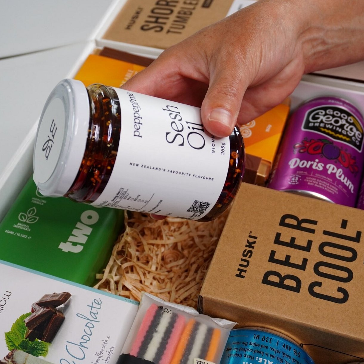 spoil him gift box filled with nz made products, delivered nz wide