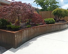 Curved Corten Garden Planter