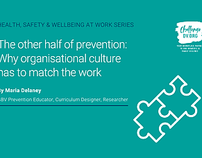The other half of prevention: Why organisational culture has to match the work