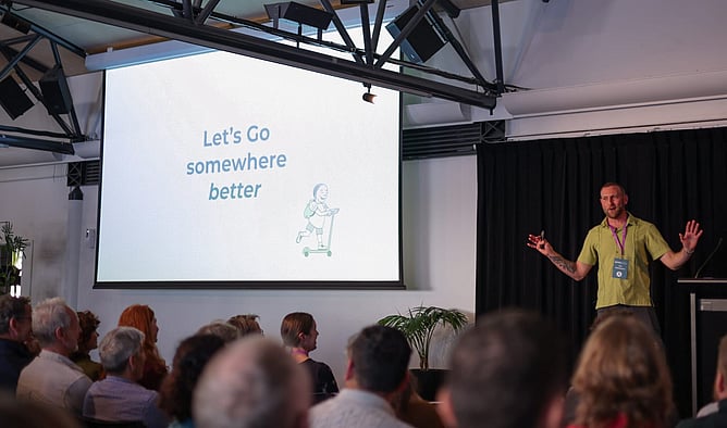 Tim Adriaansen, Executive Director of All Aboard (and one of the KiC Book authors) presents Better Moves in Auckland.