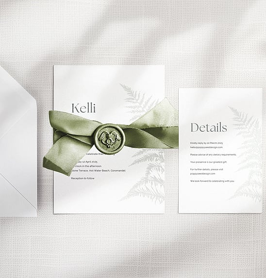 Silver Fern Wedding Invite Suite