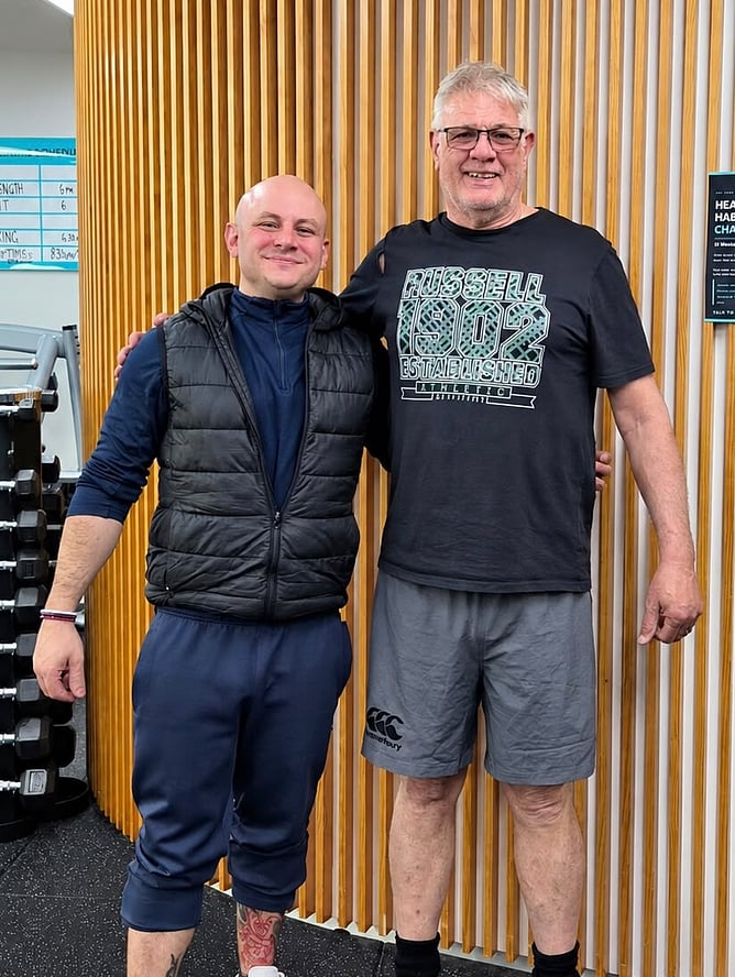 Eric with his trainer Jonathan at The Right Fit Personal Training studio