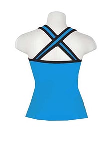 Tank style Jazz Singlet in Raapberry Pink with Black Edging on Sleeves and Keyhole back