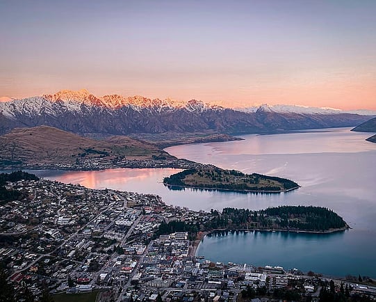 Queenstown view of town and the Remarkables