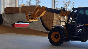 Telehandler broom for grain shed on-farm